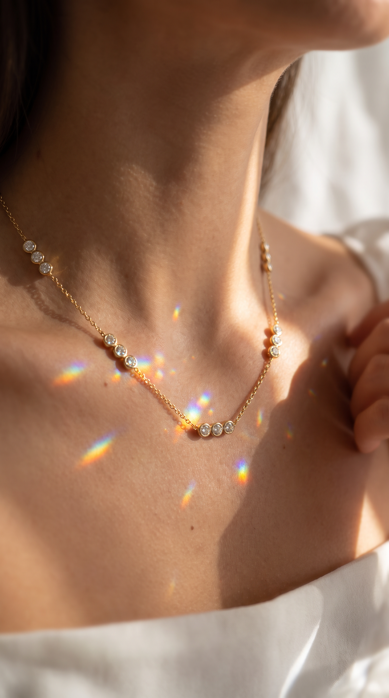 Triple Orbit Necklace Gold