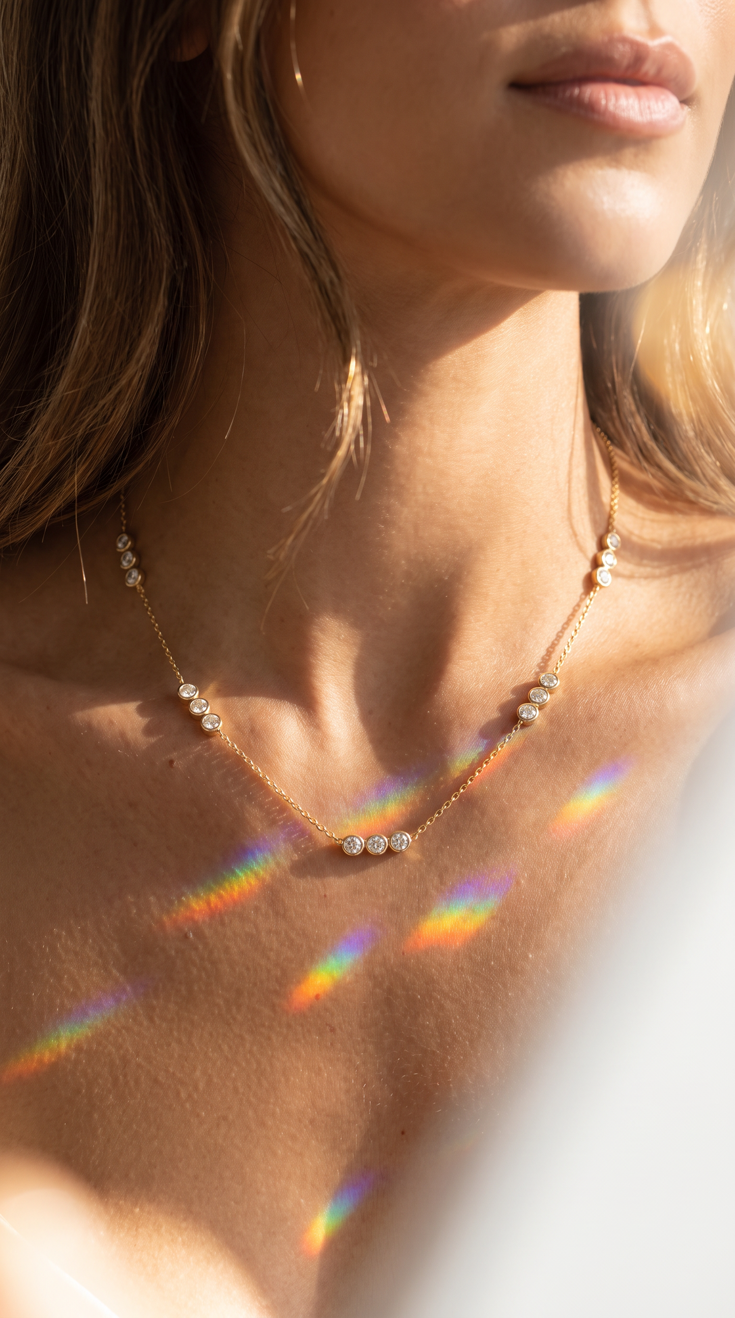 Triple Orbit Necklace Gold