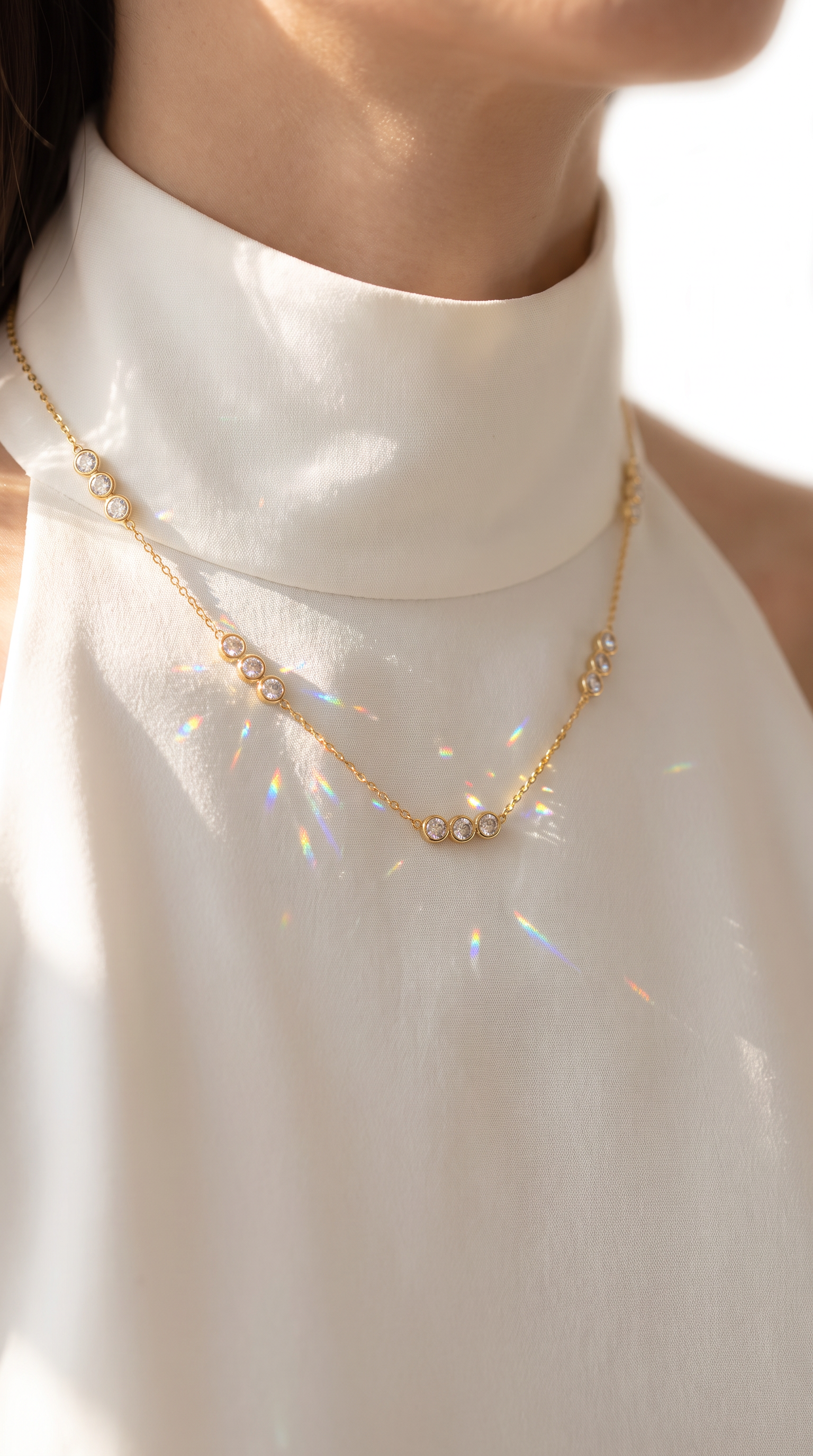 Triple Orbit Necklace Gold